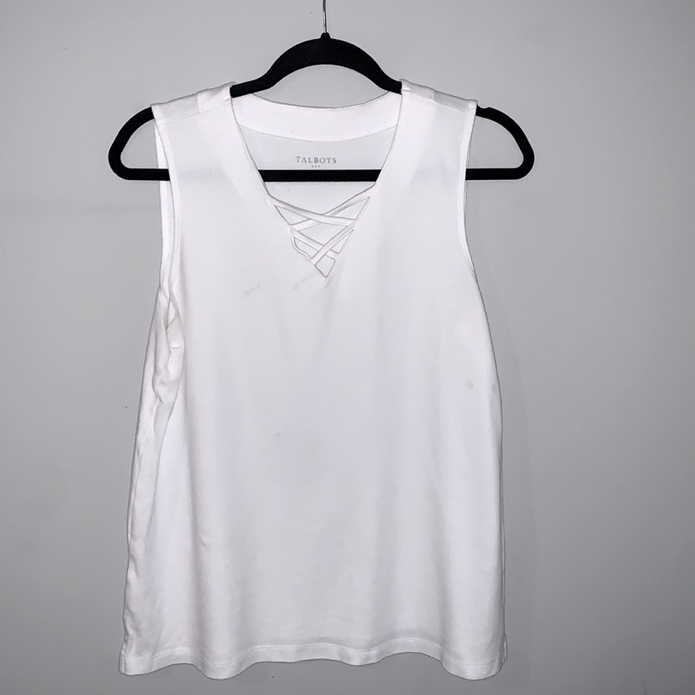 Talbots White Cotton Tank